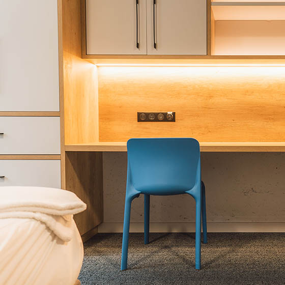 Bedroom at the APEX2100 in Tignes, France