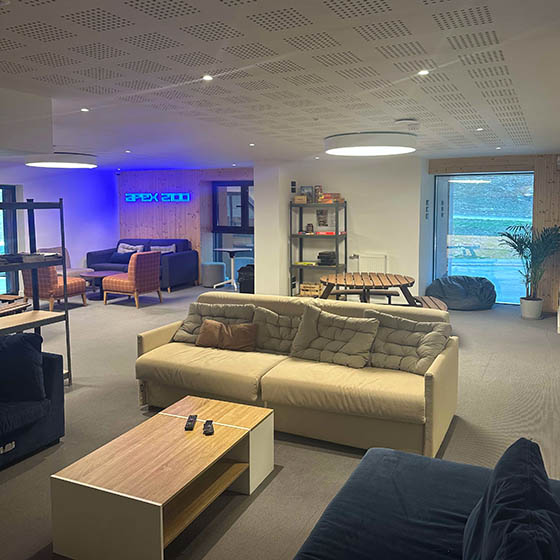 The games room at the APEX2100, Tignes