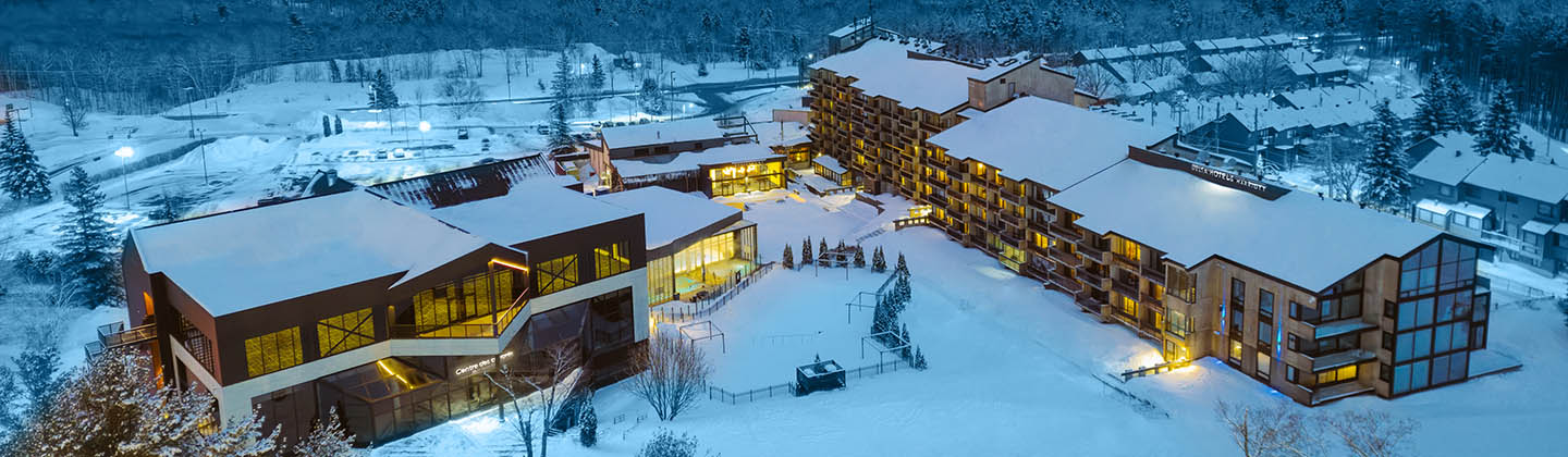 Aerial view of the Delta Mont Sainte-Anne in Quebec, Canada