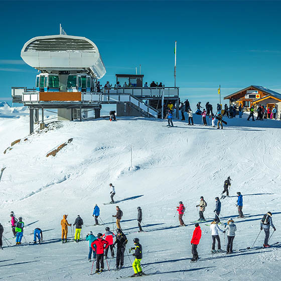 Cable car station in Les Menuires, France