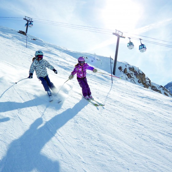 Students skiing in Tignes