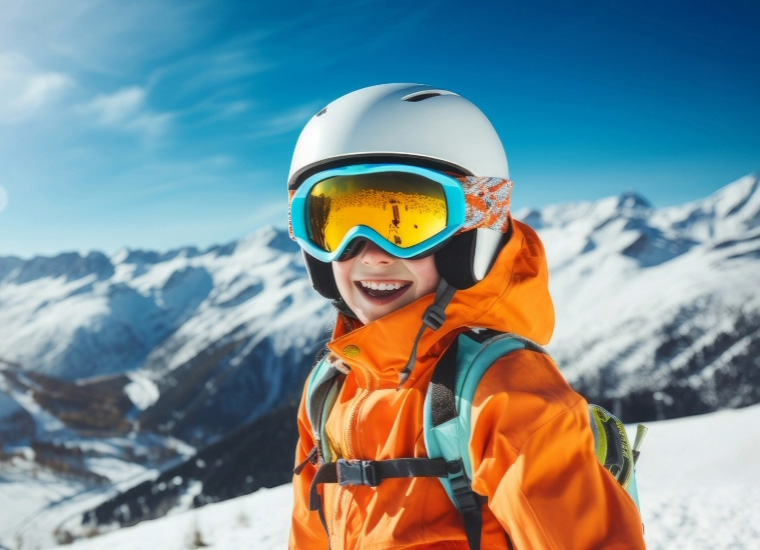 Young skiier in North America