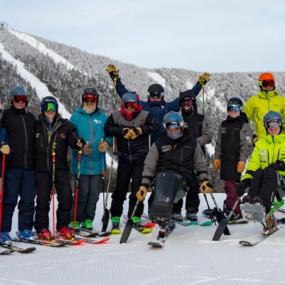 Group skiing in Sugarbush resort