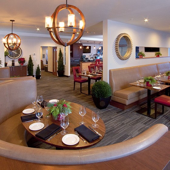 DIning room at the Crimson in Jasper, Canada