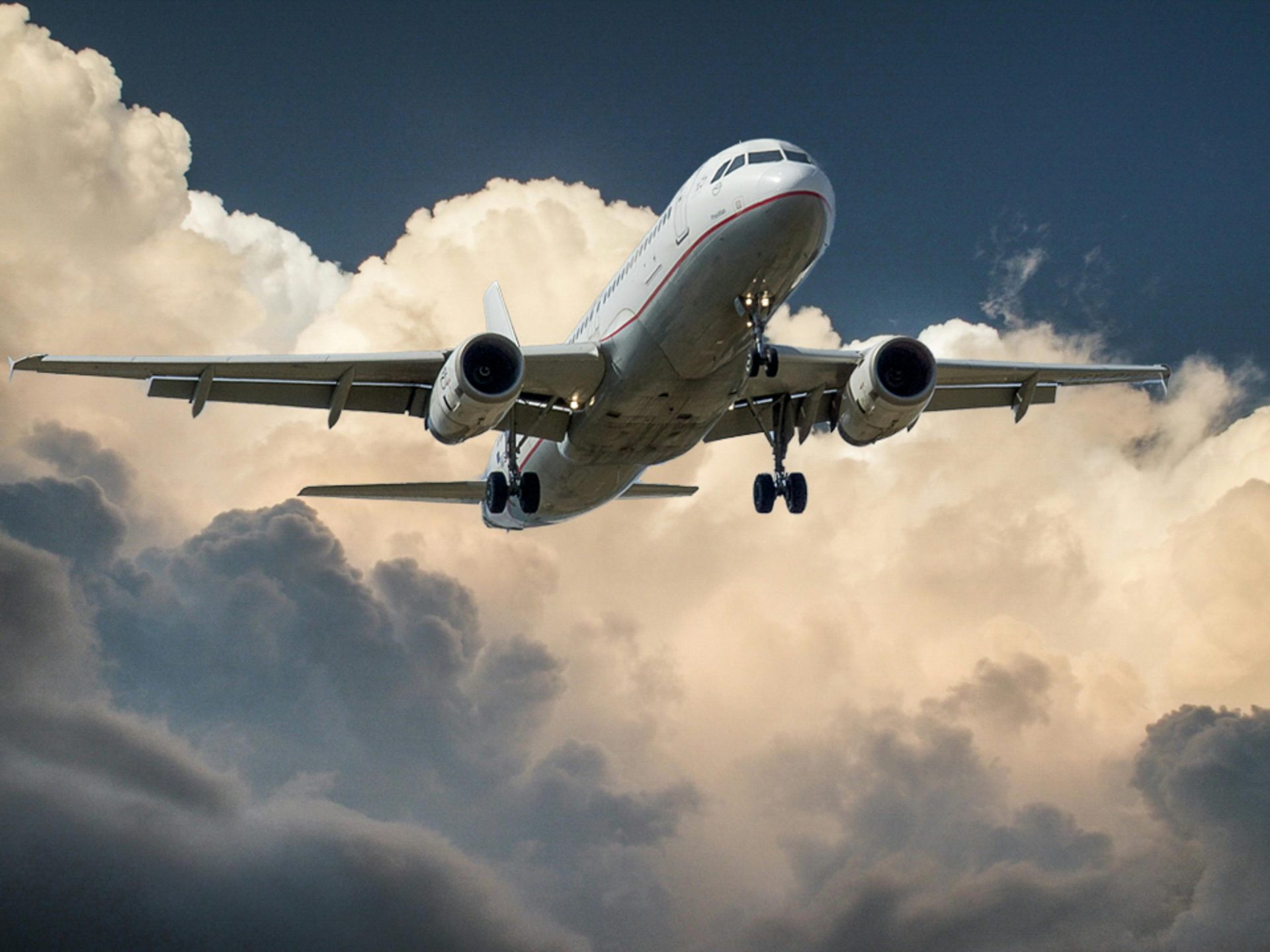 A plane in the clouds
