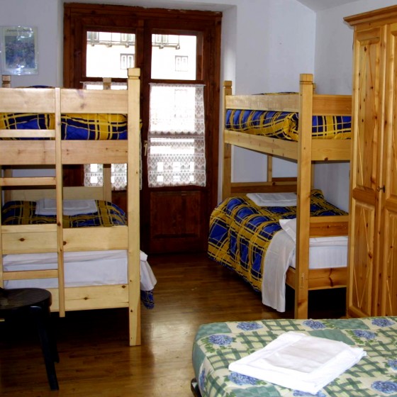 Bedroom at the Chalet della Luna in Claviere, Italy