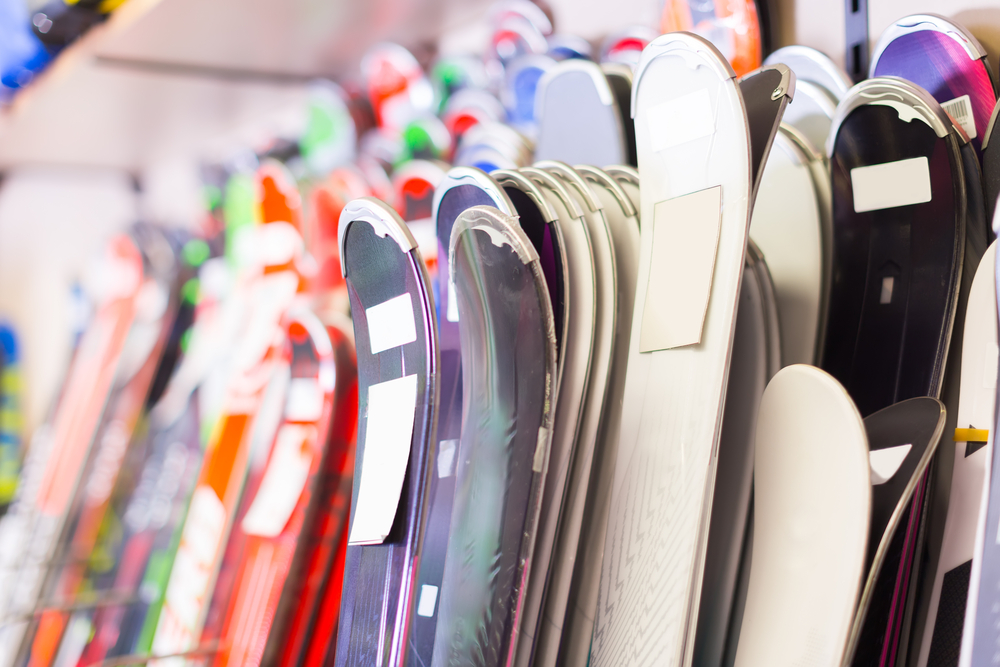 Image Of Large Selection Of Skis In Store