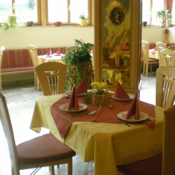 A dining table at the Steinerhof Hotel in Austria
