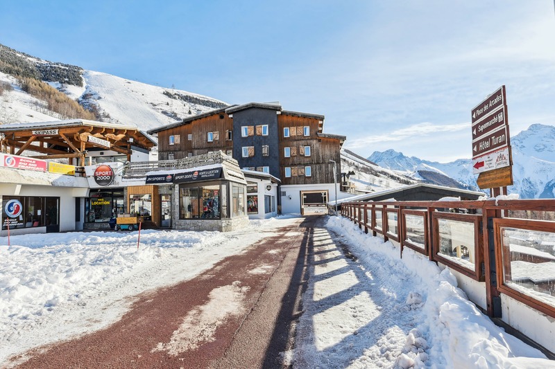 Outside Hotel Turan in Les Deux Alpes, France