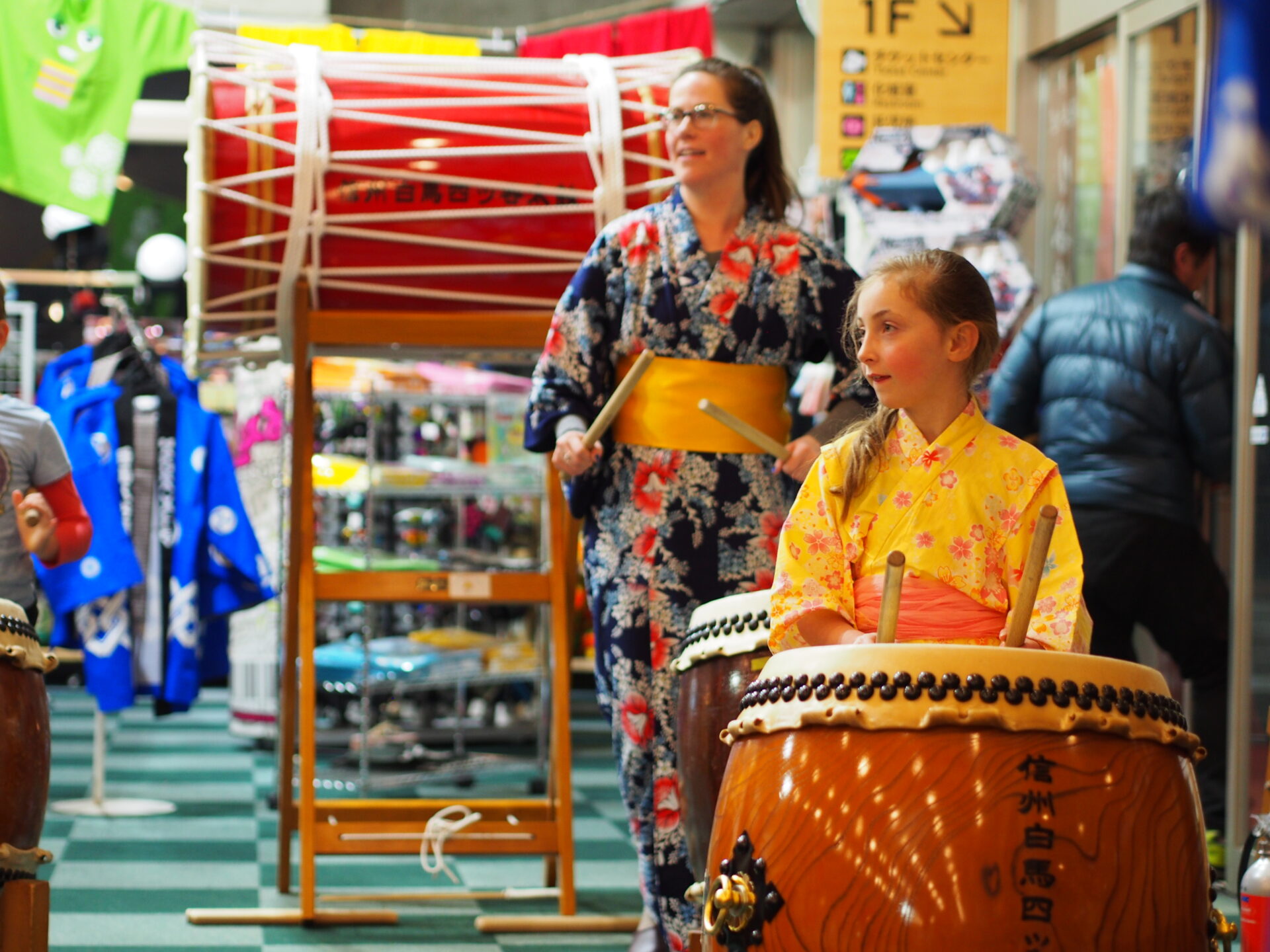 Traditional instrument payed by a young girl in Hakuba, Japan