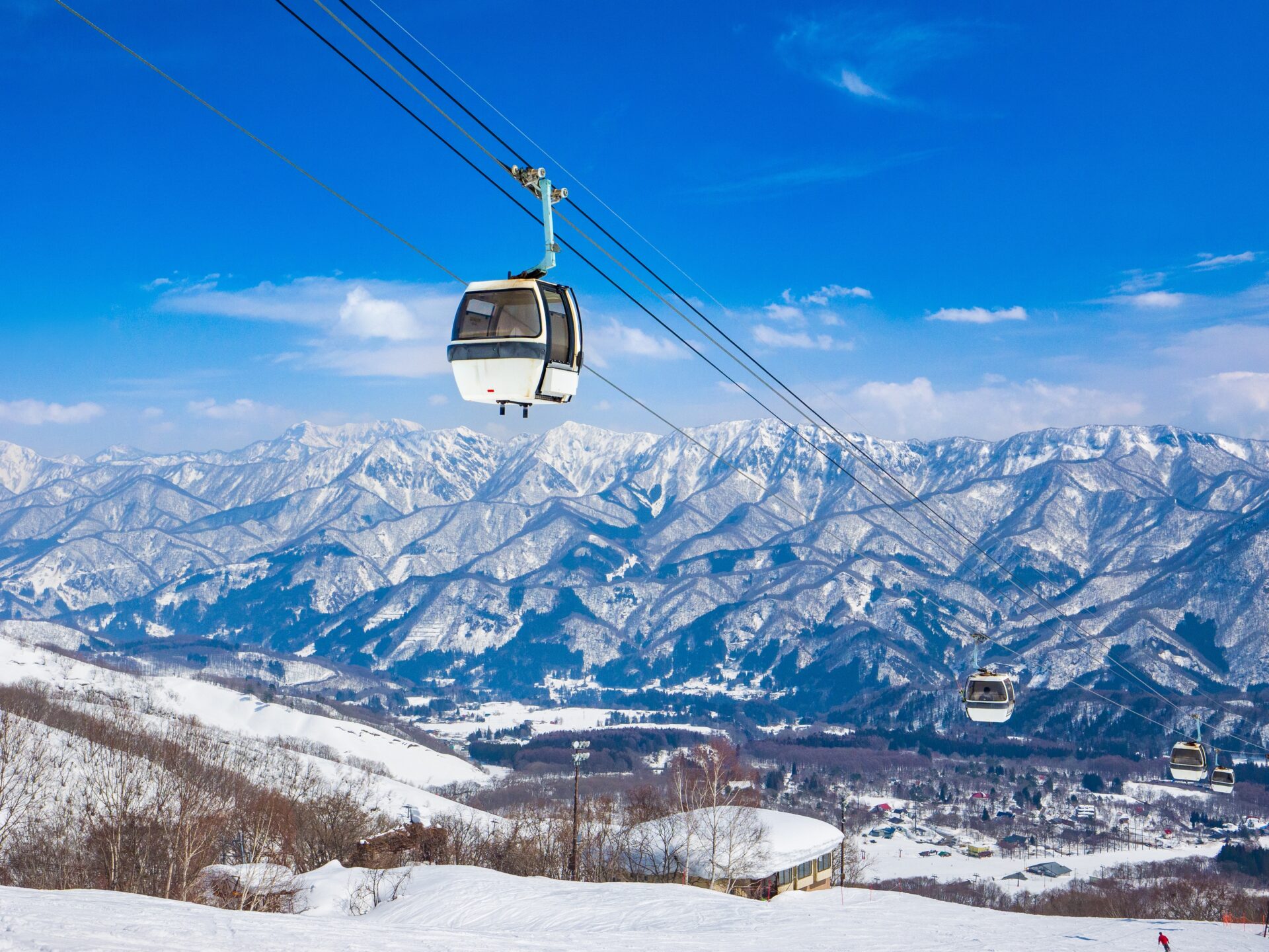 Ski lift in Hakuba Valley, Japan