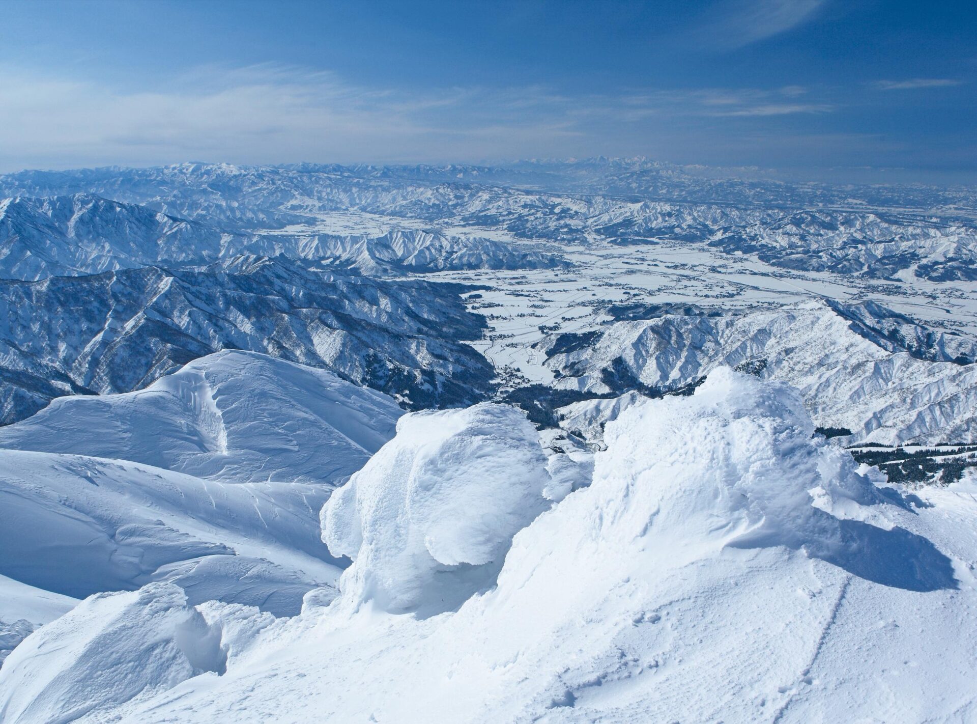 Aerial view of Yakebitaiyama in Japan