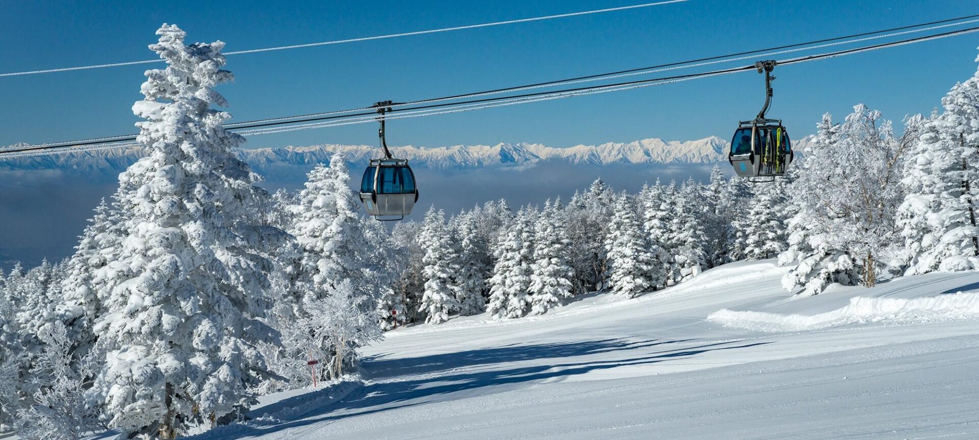 Cable cars in Yakebitaiyama, Japan