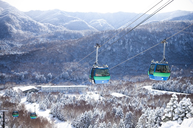 Cable cars in Yakebi, Japan