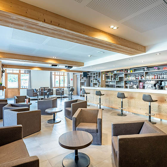 The bar at the Mileade Village Club l'Hauturiere in Morzine, France