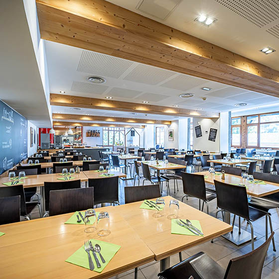 Restaurant room at the Mileade Village Club l'Hauturiere in Morzine, France