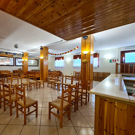 The bar area at the Hotel Fraiteve in Cesana, Italy