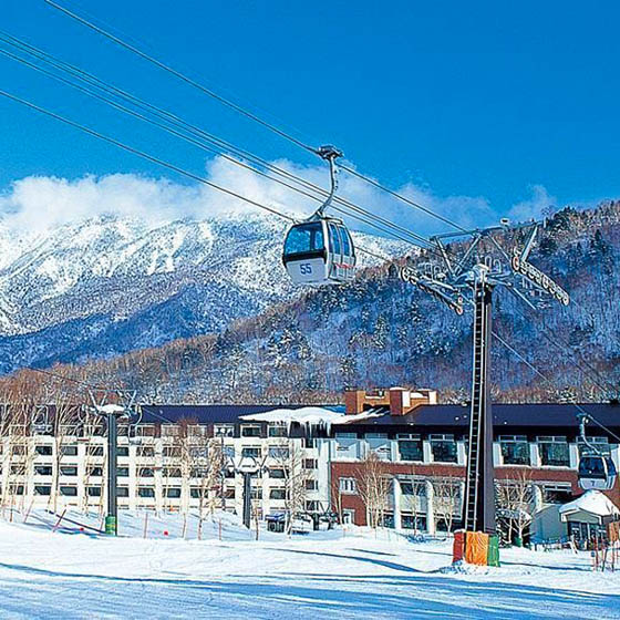The cable car adjacent to the Prince Hotel in Yakebitaiyama, Japan