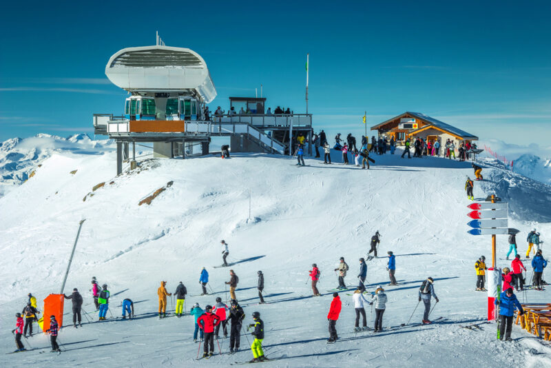 Cable car station in Les Menuires, France