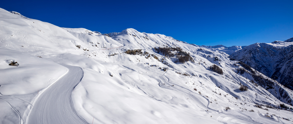 SNowy slope in Orcieres Merlette, France