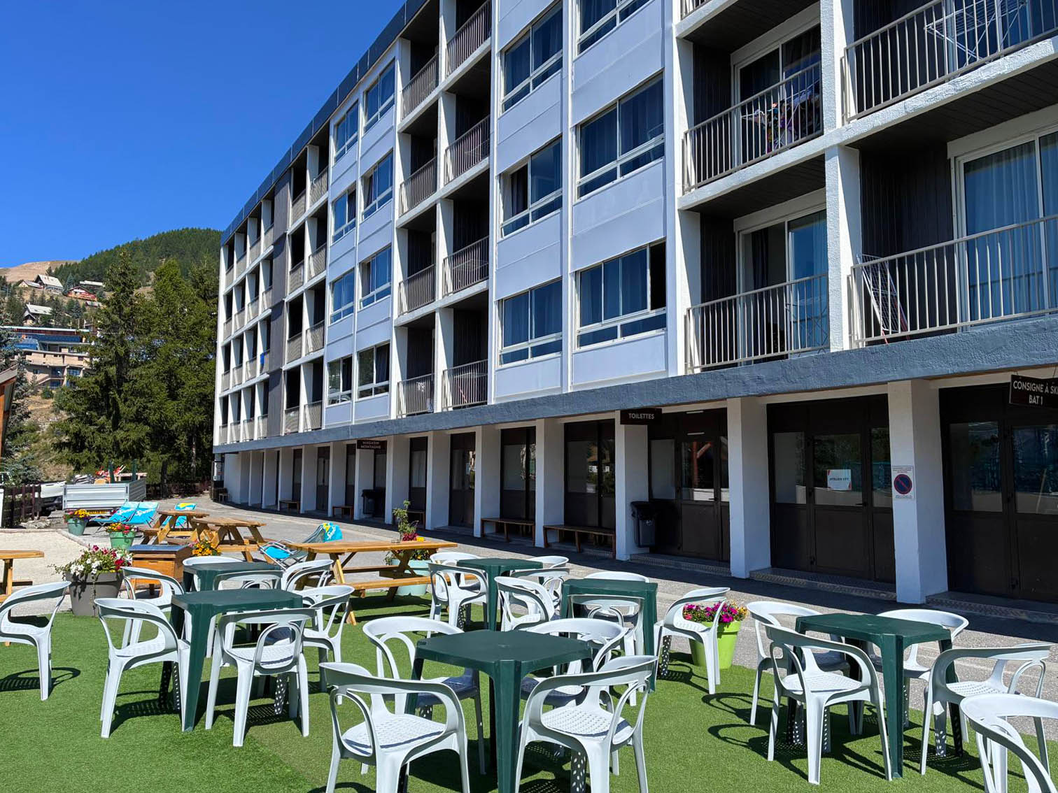Inner courtyard at Village Club du Soleil in Orcieres Merlette