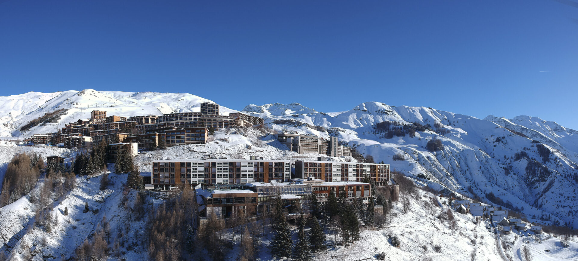 Panorama of the Village Club du Soleil in Orcieres Merlette, France