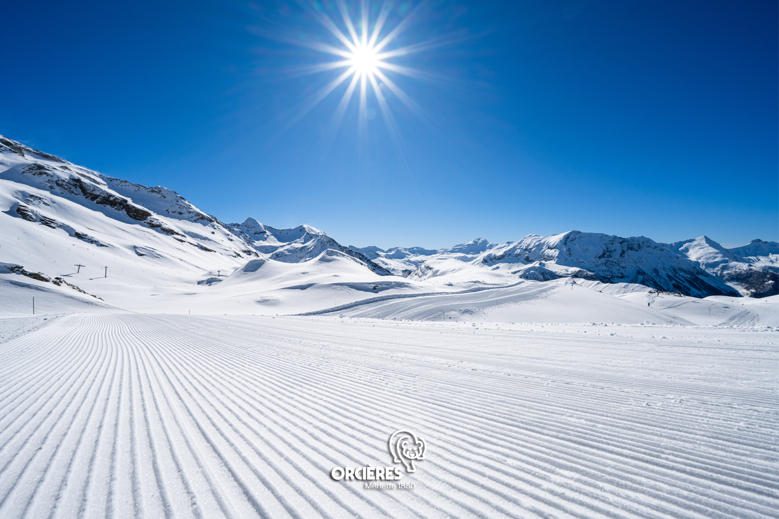Untouched snow on the slopes of Orcieres Merlette, France