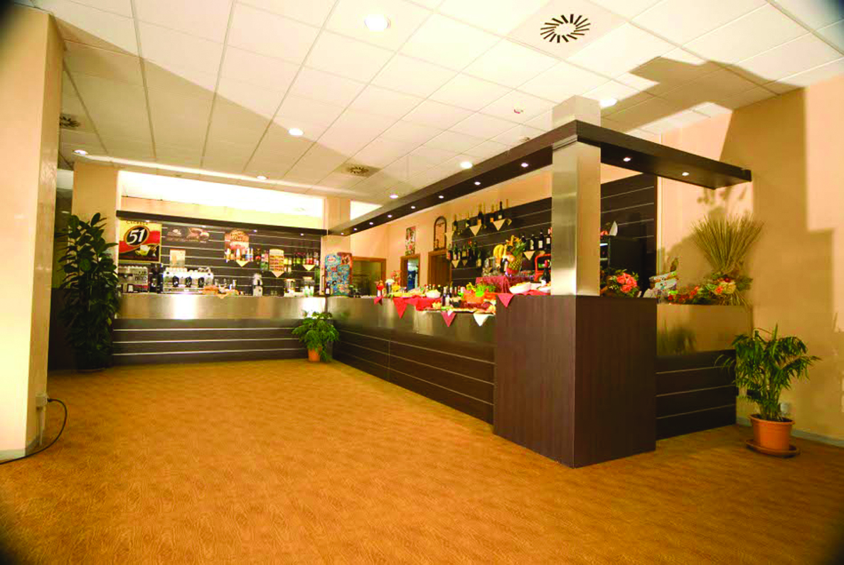 The bar area at the Olympic Village Hotel in Bardonecchia, Italy