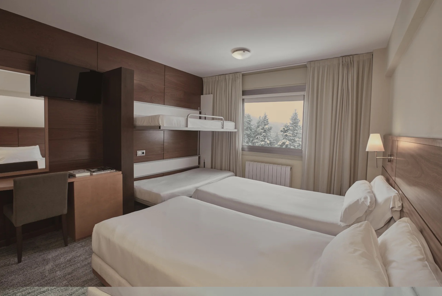 Bedroom at La Collada hotel in La Molina, Spain
