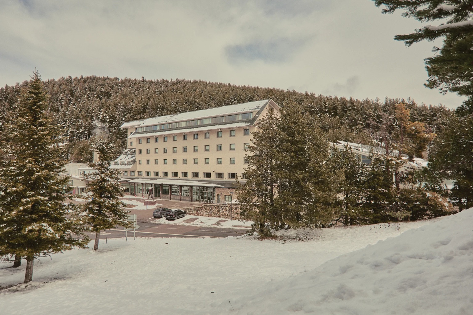 Outside La Collada hotel in La Molina, Spain