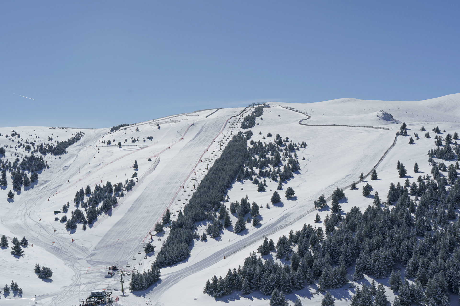 Snowy slopes in La Molina resort, Spain