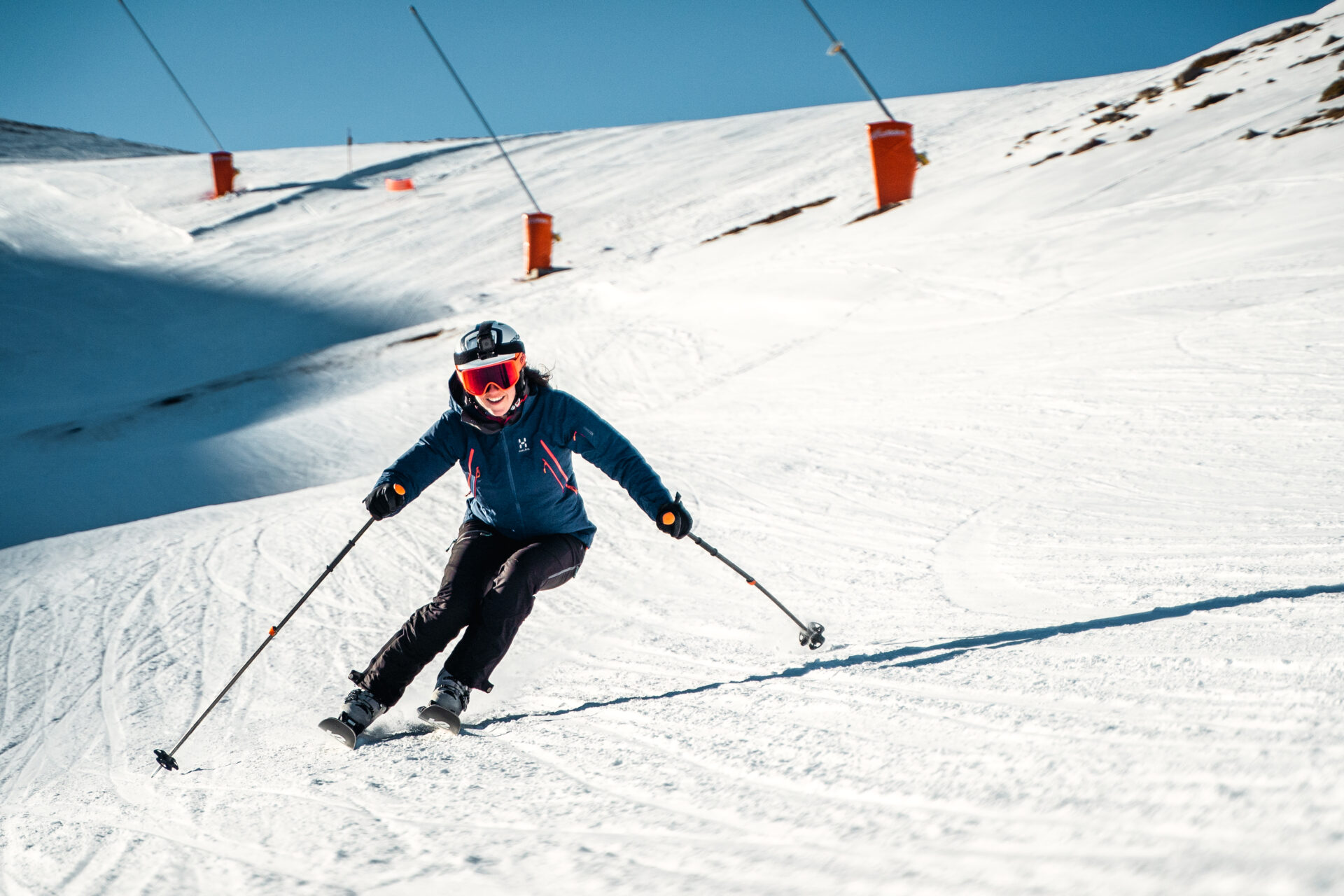 Skier on the slopes of La Molina resort, Spain