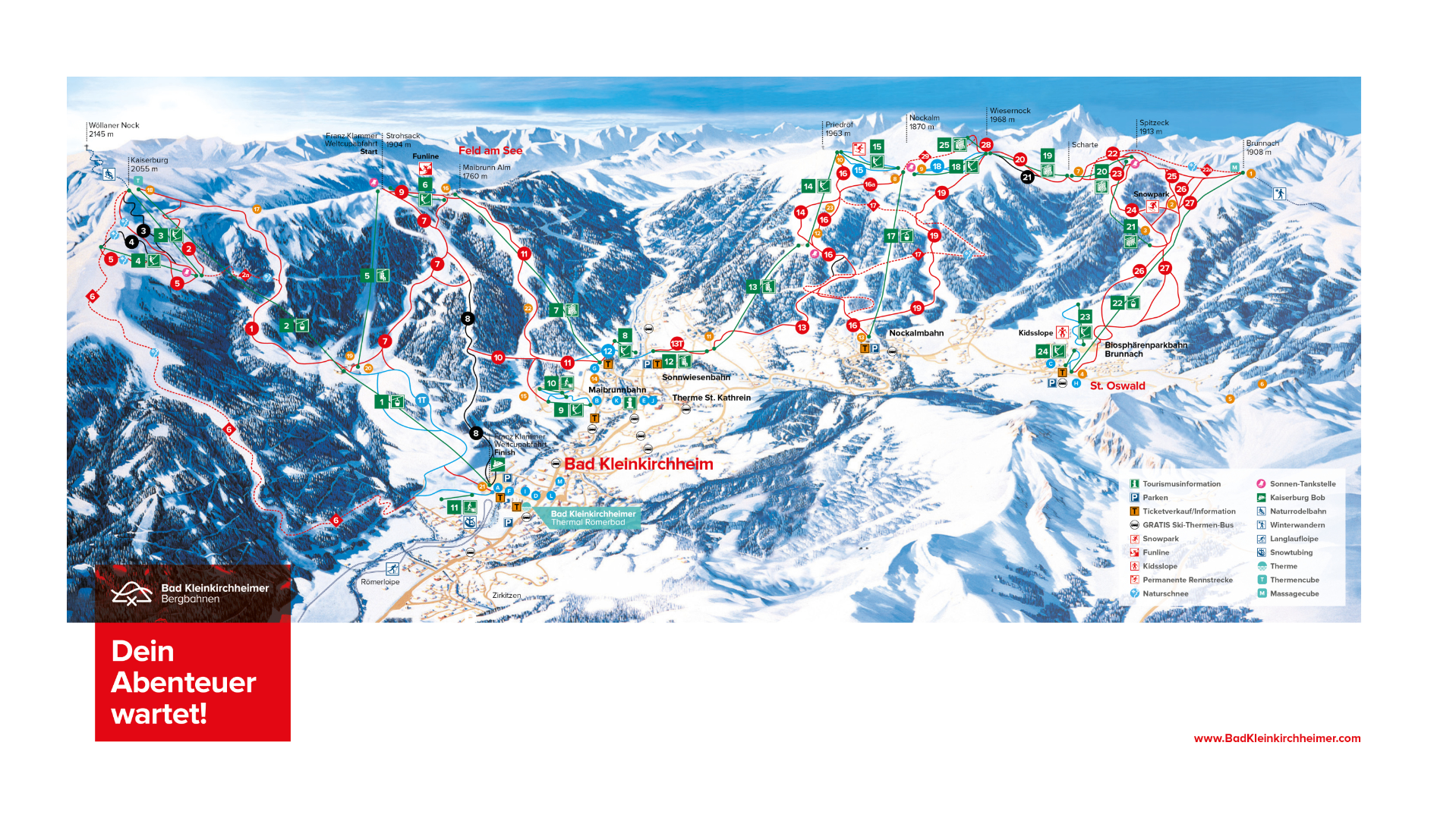 Bad Kleinkirchheim ski piste map in Austria